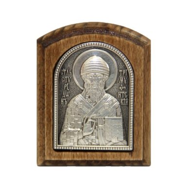 Иконы Икона Спиридон Тримифунтский ручная работа (4 х 5,2 см)