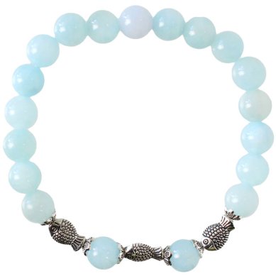 Утварь и подарки Браслет 18-20 зерен из камня кварц (с рыбками)