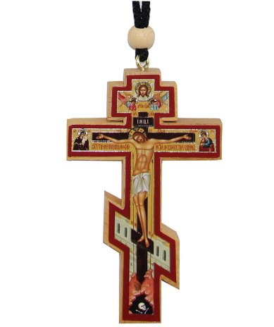 Иконы Крест деревянный на подвеске (6 х 9 см)