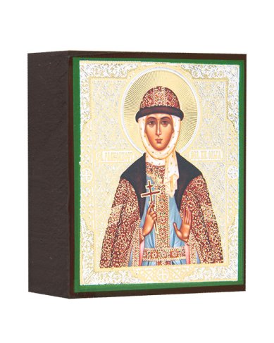 Иконы Ольга  равноапостольная княгиня икона литография на дереве (6 х 7 см)