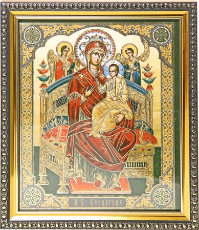Иконы Всецарица икона Божией Матери багетная рамка (18 х 21 см)