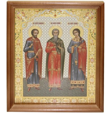 Иконы Гурий Самон и  Авив икона (20 х 24 см, Софрино)