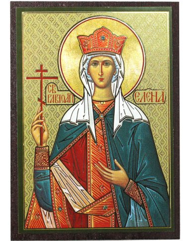 Иконы Елена Равноапостольная икона на МДФ (6,3 х 9 см)