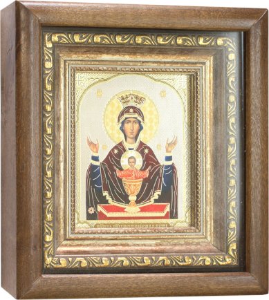 Иконы Неупиваемая Чаша икона Божией Матери в киоте с багетом, 16,5 х 19 см