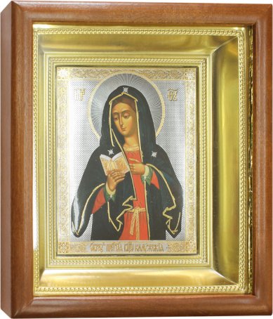 Иконы Калужская икона Божией Матери в киоте с золотым подрамником, 21 х 24 см
