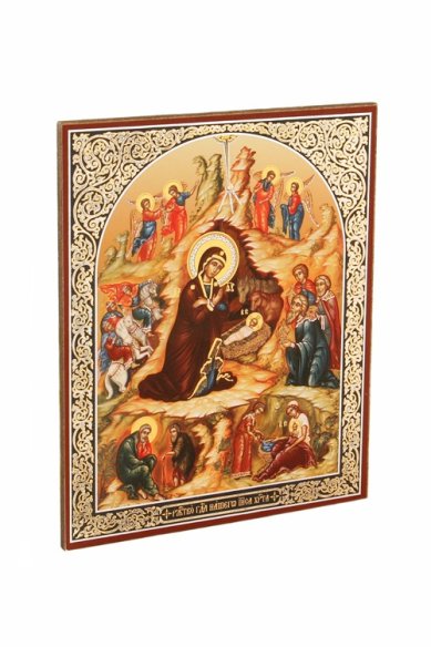 Иконы Рождество Христово икона на оргалите (11х13 см, Софрино)