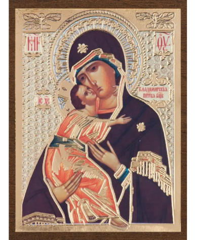 Иконы Владимирская икона Божией Матери на МДФ (4 х 6 см)