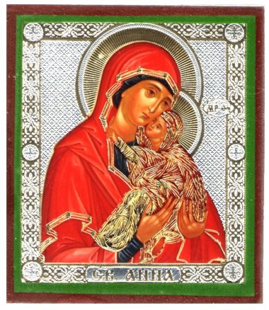 Иконы Анна праведная икона Божией Матери на дереве (13х16 см, Тиль)