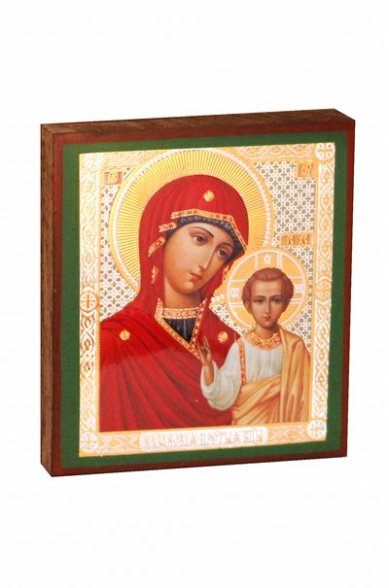 Иконы Казанская икона Божией Матери литография на дереве (6 х 7 см)