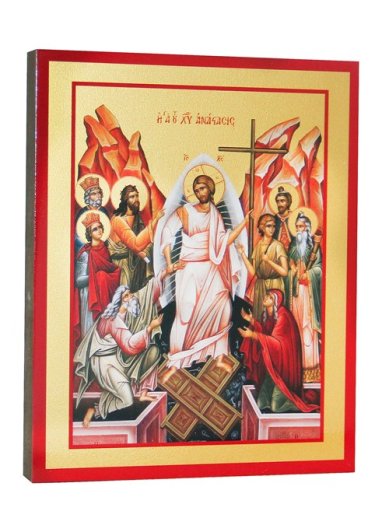 Иконы Воскресение Христово икона на дереве, ручная работа (12,7 х 15,8 см)
