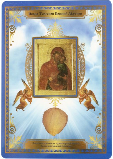 Утварь и подарки Толгская икона Божией Матери с лепестком от чудотворной иконы