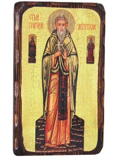 Иконы Григорий Акритский, икона на дереве под старину (16 х 27 см) 
