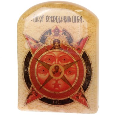 Иконы Всевидящее Око, икона настольная из селенита (45 х 30 х 65 мм, 65 г)