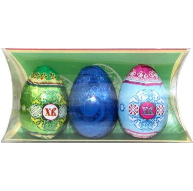 Натуральные товары Набор шоколадных яиц «Пасхальный набор» (в наборе 3 шт)