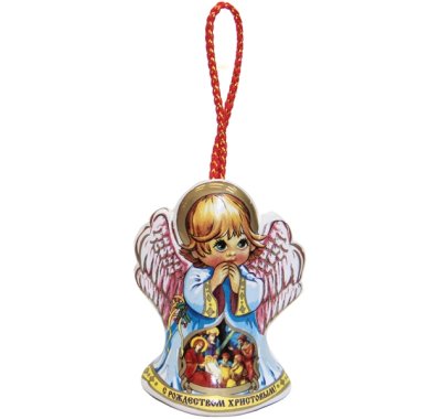 Утварь и подарки Колокольчик-магнит фарфоровый «С Рождеством Христовым» (Ангел)