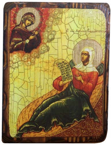 Иконы Матрона Анемнясевская блж. икона на дереве под старину (18 х 24 см) 