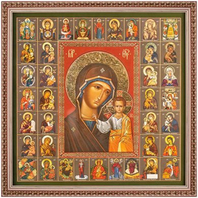 Иконы Казанская икона Божией Матери в багетной рамке (28 х 28 см)