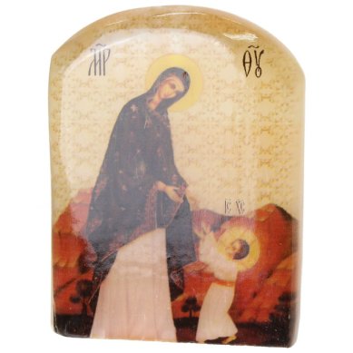 Иконы Первые шаги Иисуса Христа, икона настольная из селенита (45 х 30 х 65 мм, 65 г)