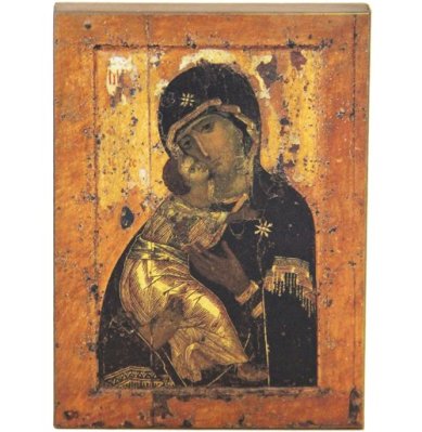 Иконы Владимирская икона Божией Матери на дереве (6,5 х 8,7 см)