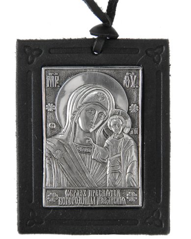 Иконы Подвеска для автомобиля «Казанская БМ» (кожа, 4,5 х 6 см)