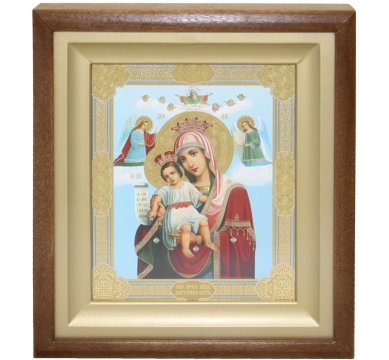 Иконы Достойно Есть икона Божией Матери в киоте (25 х 28 см)
