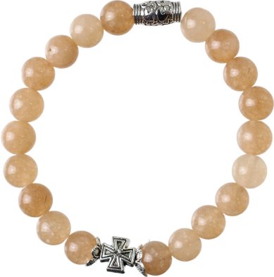 Утварь и подарки Четки-браслет 20 зерен из камня «Кварц» с крестом