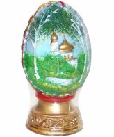 Утварь и подарки Свеча декоративная «Пасхальное яйцо на подставке» (красное)