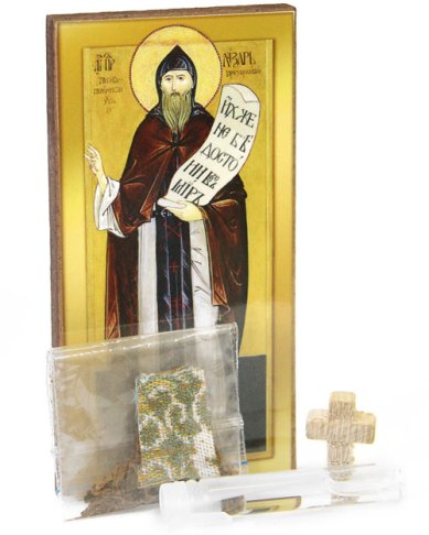 Утварь и подарки Набор со святым маслом, Лазарь святой преподобный Псково-Печерский