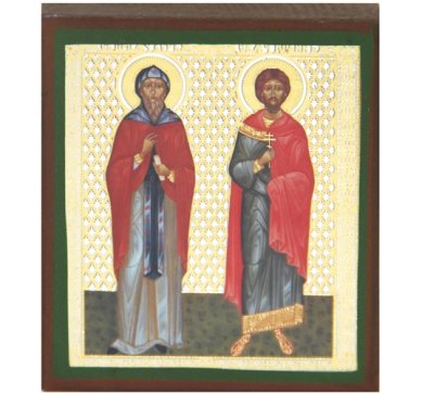 Иконы Кир и Иоанн мученики икона на дереве (6 х 7 см,)
