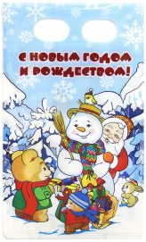 Утварь и подарки Набор подарочных пакетов 2 шт. «С Новым годом и Рождеством!» (12 х 7 х 21 см)