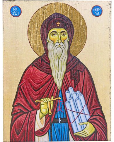 Иконы Георгий Святогорец Иверский (Афонский), икона на доске под старину 18 х 24 см