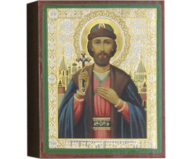 Иконы Святой благоверный князь Георгий (Юрий) Всеволодович, икона 6 х 7 см