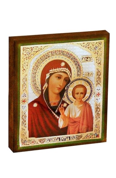 Иконы Казанская икона Божией Матери на дереве (6 х 7 см)