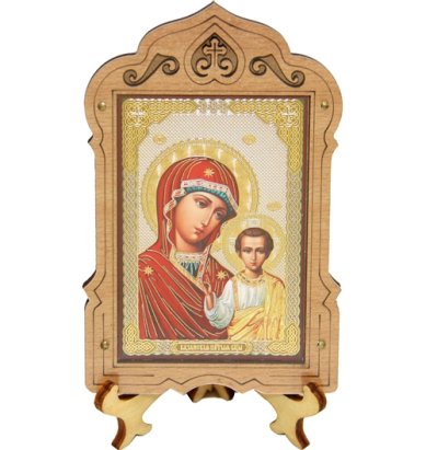 Иконы Казанская икона Божией Матери на подставке (8 х 12,5 см)