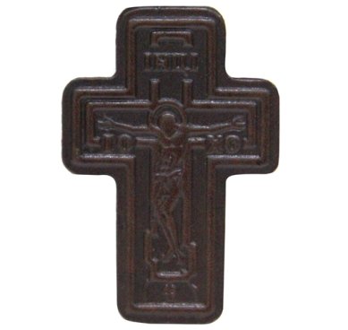 Утварь и подарки Крест на липучке (пластик, кожа, 4 х 6 см)