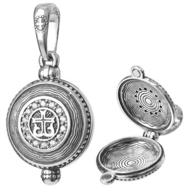 Ювелирные изделия Мощевик Крест процветший (вставка циркон 14 шт.) серебро 925 чернение