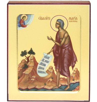 Иконы Мария Египетская преподобная икона на дереве (12,5 х 16 см)