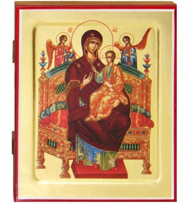 Иконы Всецарица икона Божией Матери на дереве (12,5 х 16 см)