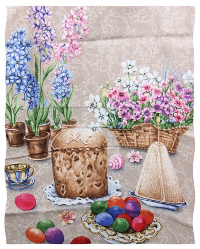 Утварь и подарки Полотенце с пасхальным рисунком (х/б, 45х60 см)