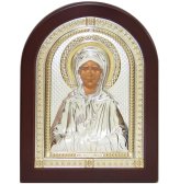 Иконы Матрона Московская икона  в серебряном окладе, ручная работа  (14,5 х 18,5 см)