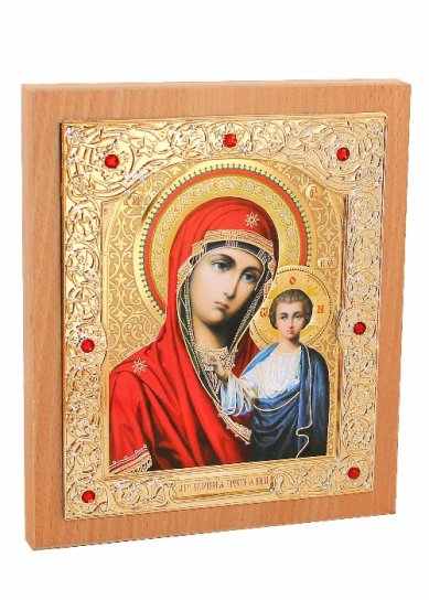 Иконы Казанская икона Божией Матери в подарочной упаковке со стразами (17,5х20,5 см)