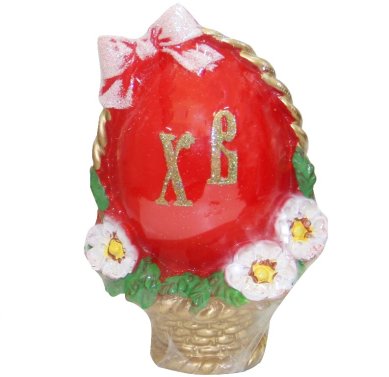 Утварь и подарки Свеча декоративная большая «Пасхальное яйцо» с бантиком