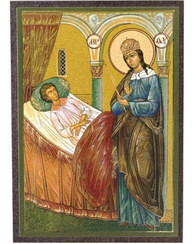 Иконы Целительница икона на МДФ (6,3 х 9 см)