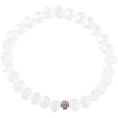 Утварь и подарки Четки-браслет на 27-30 зерен из камня кварц (имитация), освящен на мощах святого Гавриила Ургебадзе