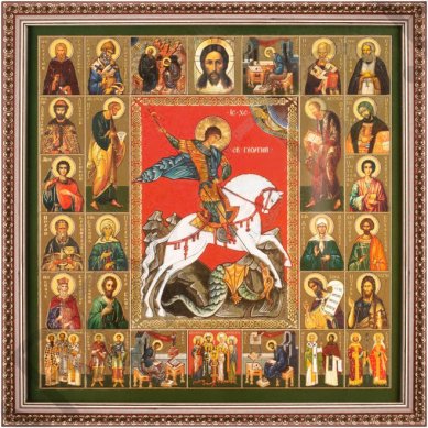 Иконы Георгий Победоносец икона в багетной рамке (28 х 28 см)