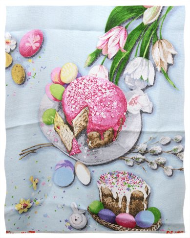 Утварь и подарки Полотенце с пасхальным рисунком (х/б, 45х60 см)