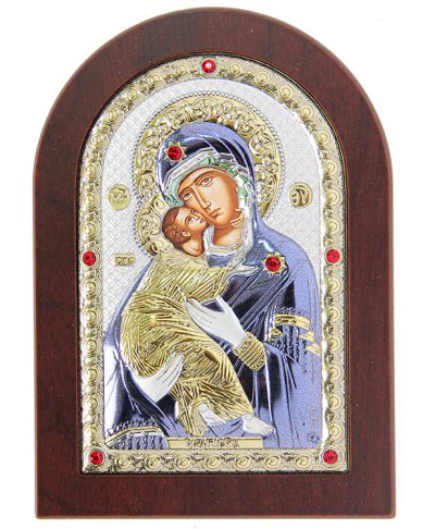 Иконы Владимирская икона Божией Матери греческого письма, ручная работа (9,8 х 14 см)