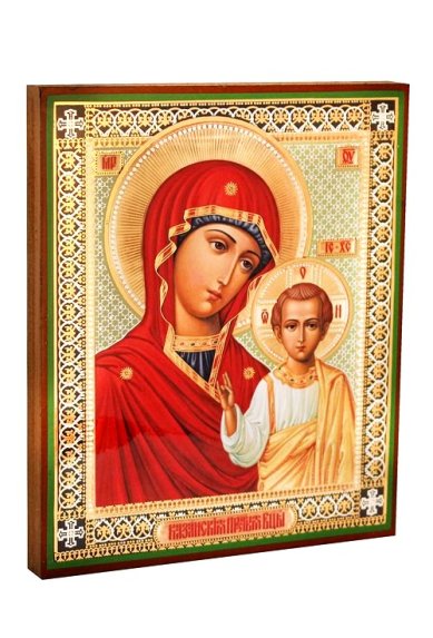 Иконы Казанская икона Божией Матери, литография на дереве (18х21 см, Тиль)