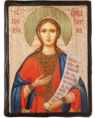 Иконы Галина праведная, икона на дереве под старину (18 х 24 см)