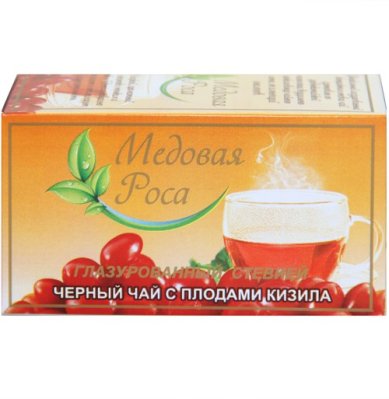 Натуральные товары «Крымская Стевия». Черный чай с плодами кизила (глазированный экстрактом стевии, 50 г)